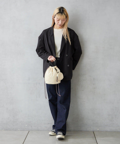 尼龍絎縫2WAY束口包 附迷你收納包