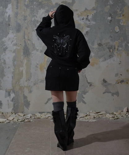 【Mavie..7】鉚釘裝飾衛衣連帽衫