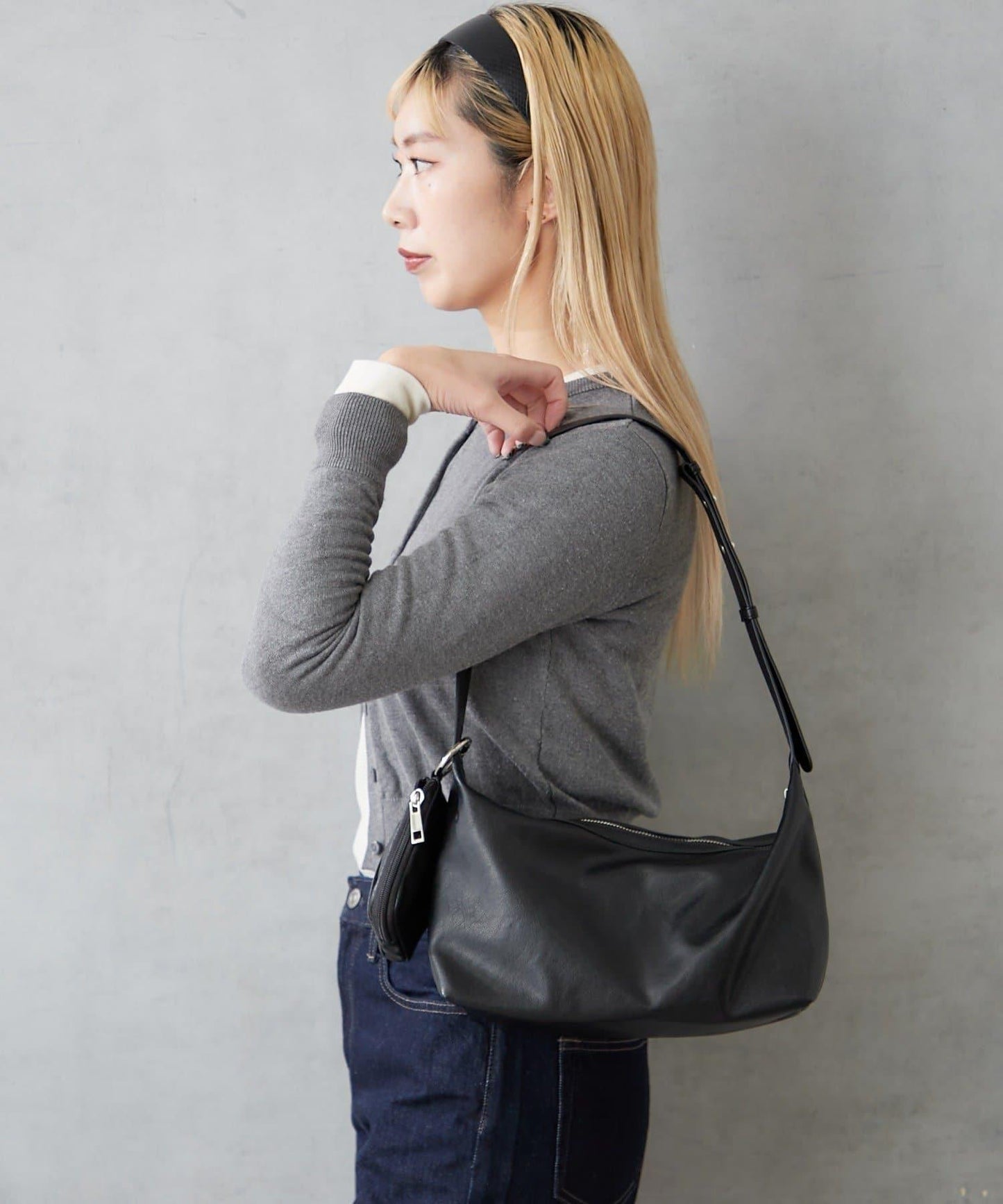 仿皮單肩迷你包 附環保袋