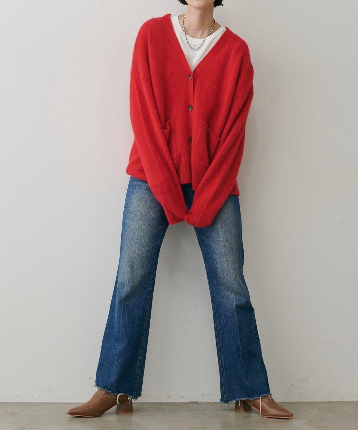 【LARUTA】狐狸毛羊毛蓬鬆開衫