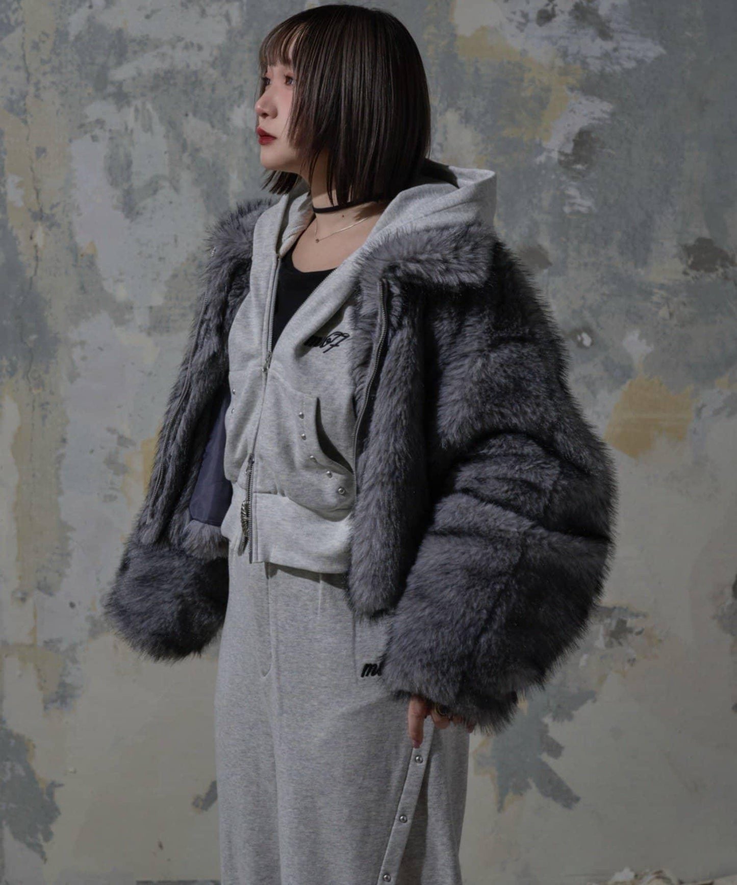 【Mavie..7】鉚釘裝飾衛衣連帽衫