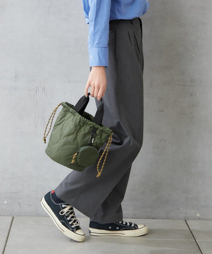 尼龍絎縫2WAY束口包 附迷你收納包