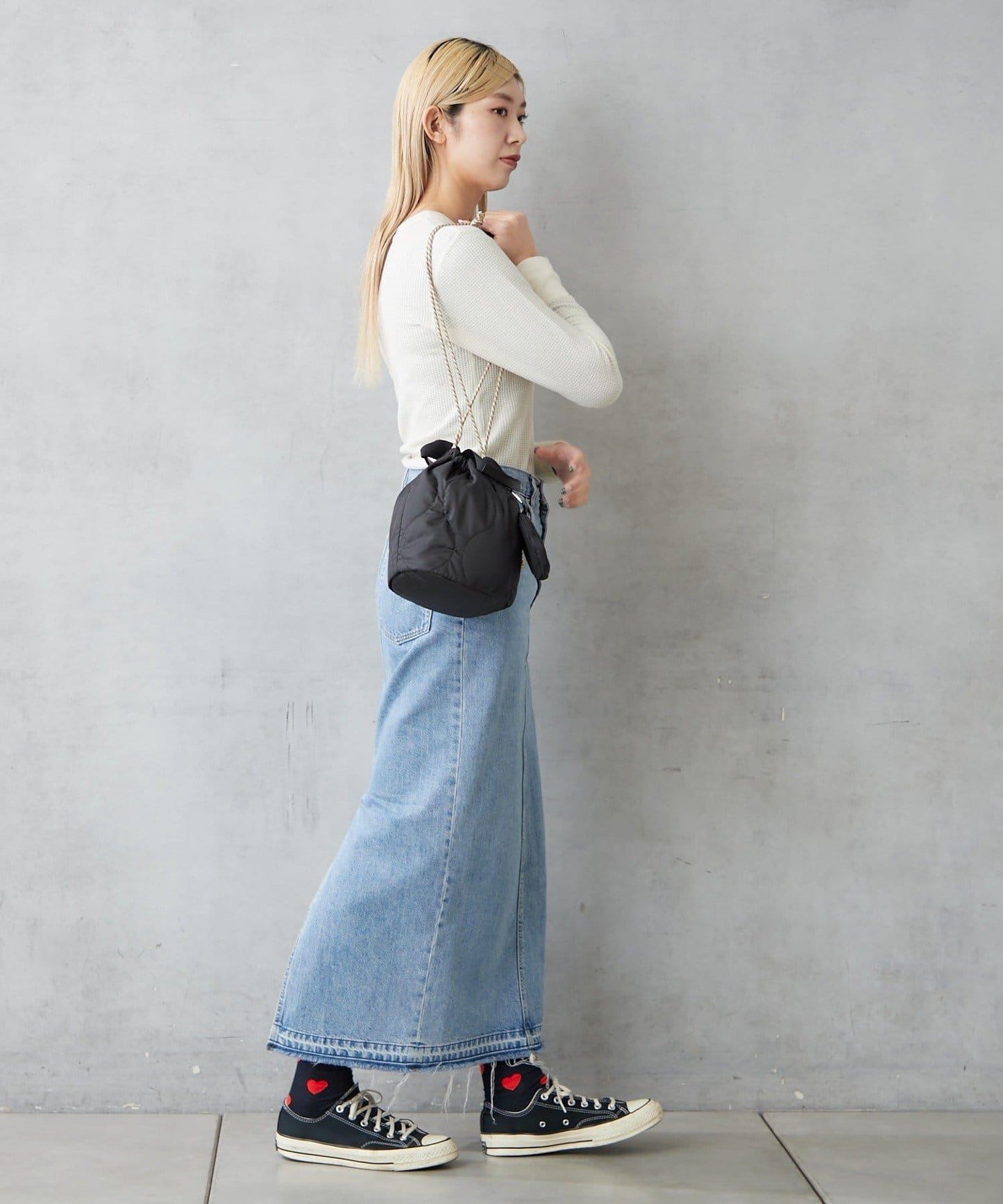 尼龍絎縫2WAY束口包 附迷你收納包