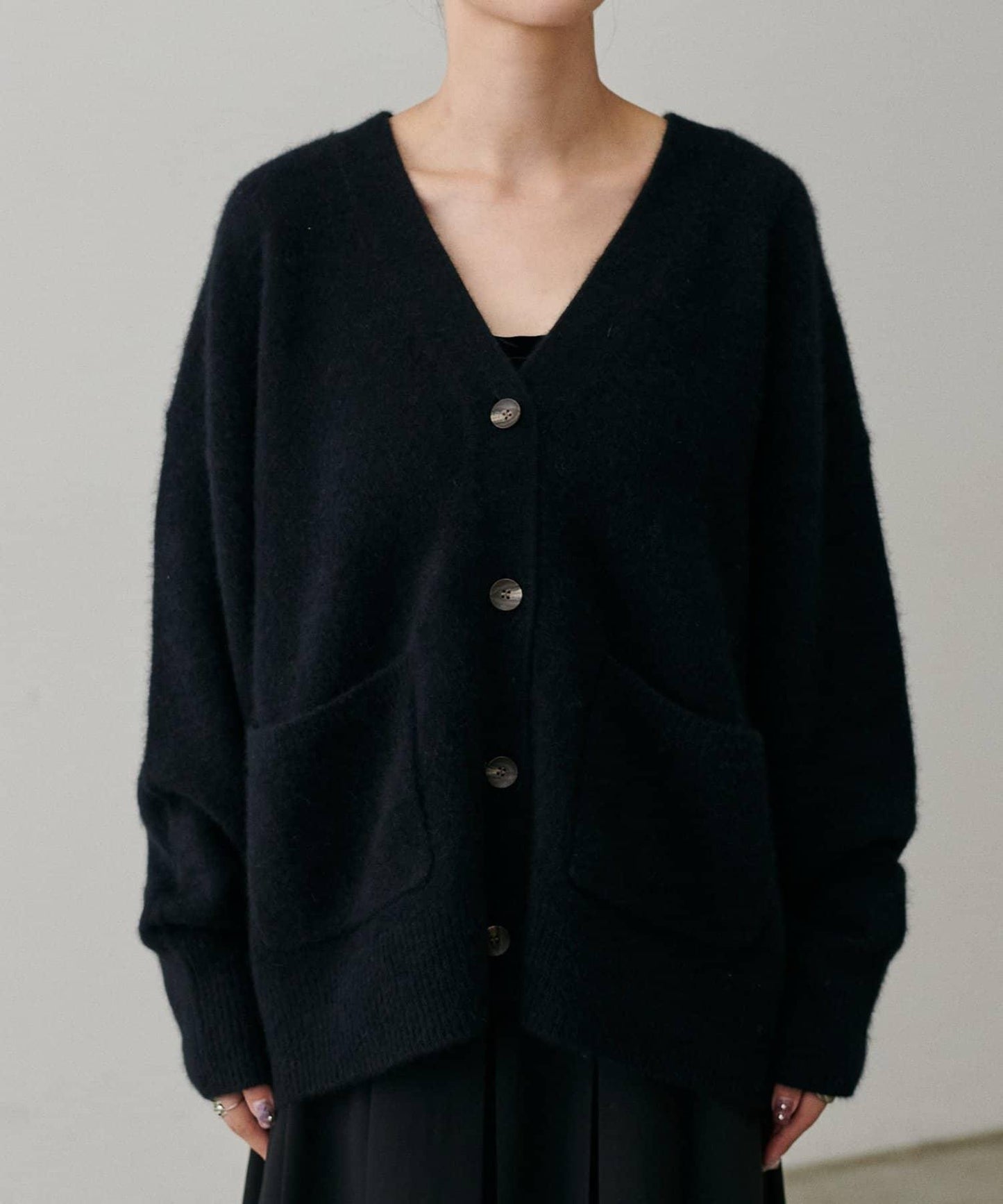 【LARUTA】狐狸毛羊毛蓬鬆開衫