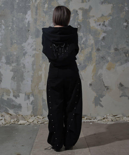 【Mavie..7】【3尺碼可選】鉚釘裝飾弧形衛褲