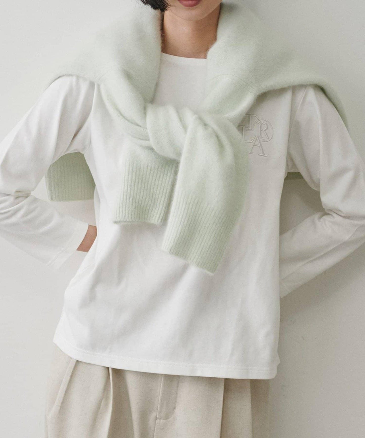 【LARUTA】狐狸毛羊毛蓬鬆開衫