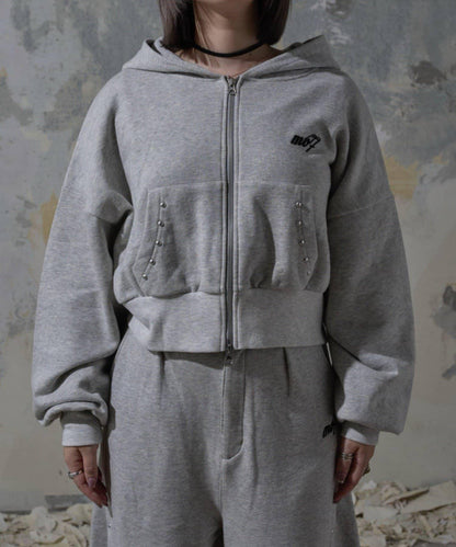 【Mavie..7】鉚釘裝飾衛衣連帽衫