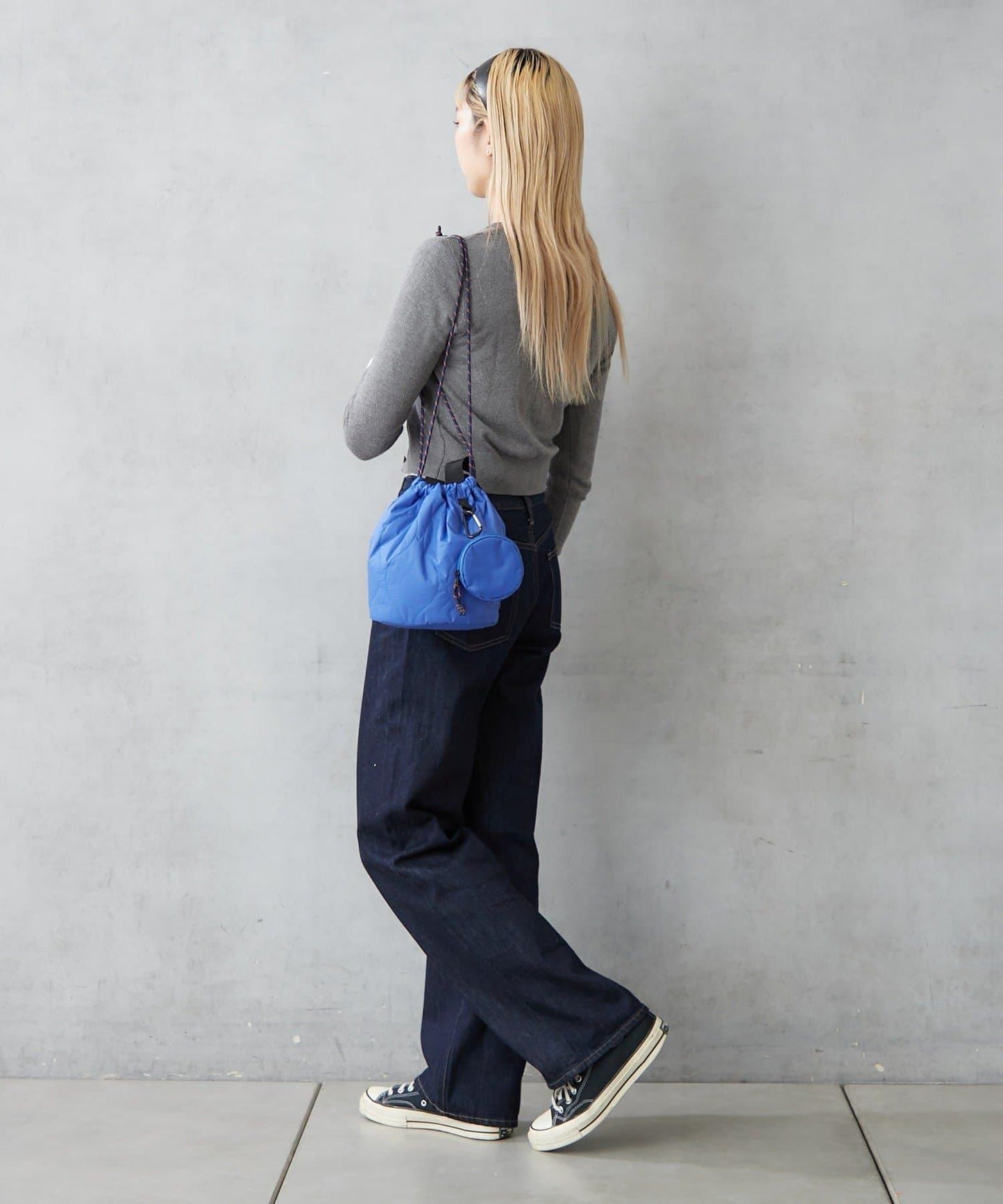 尼龍絎縫2WAY束口包 附迷你收納包