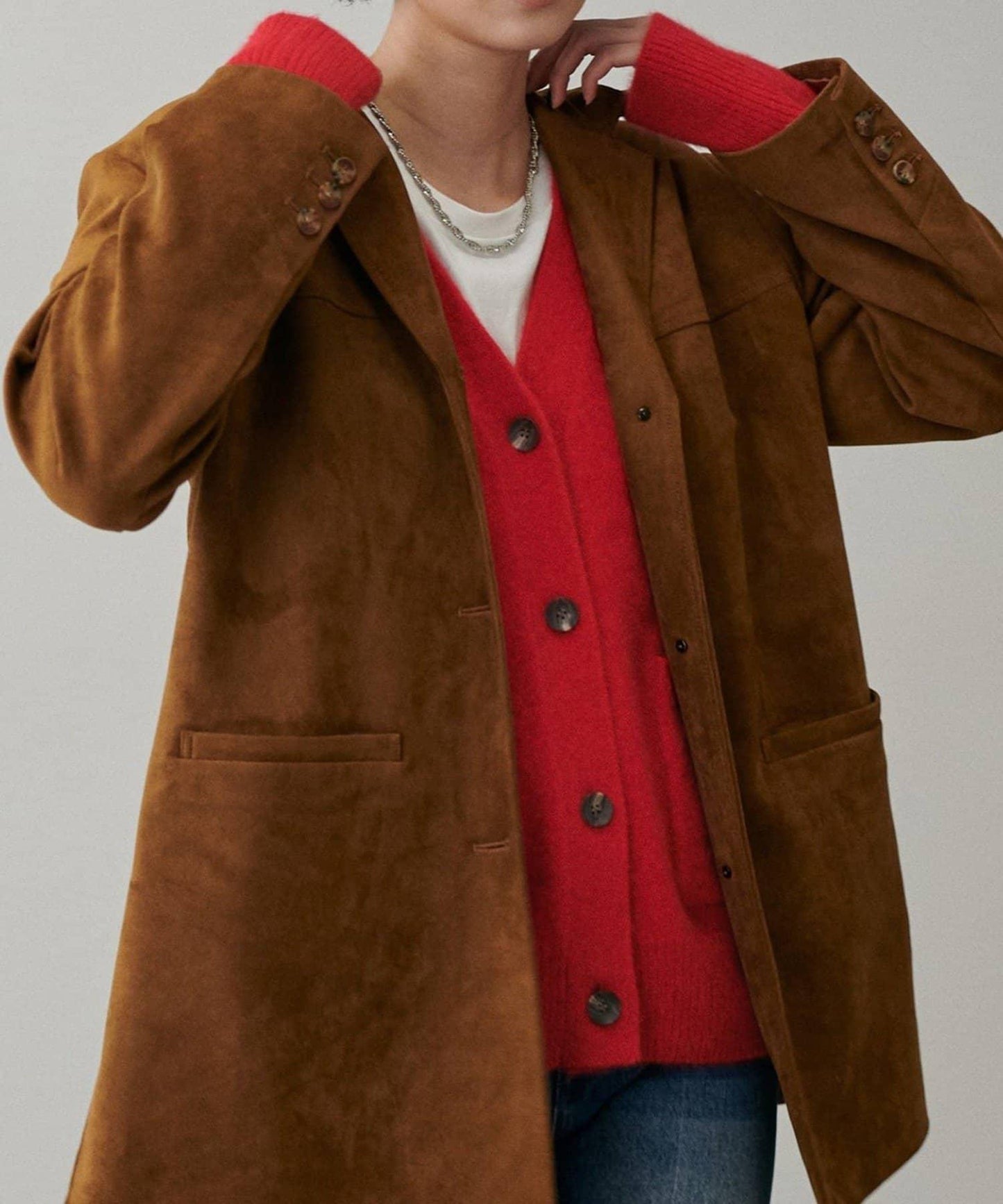 【LARUTA】狐狸毛羊毛蓬鬆開衫