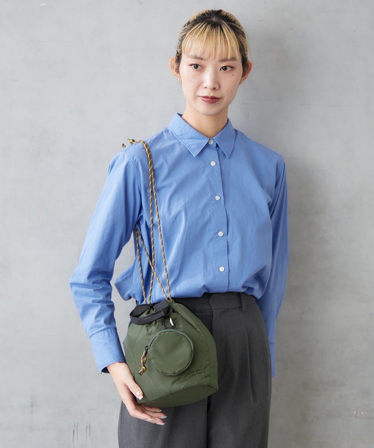 尼龍絎縫2WAY束口包 附迷你收納包