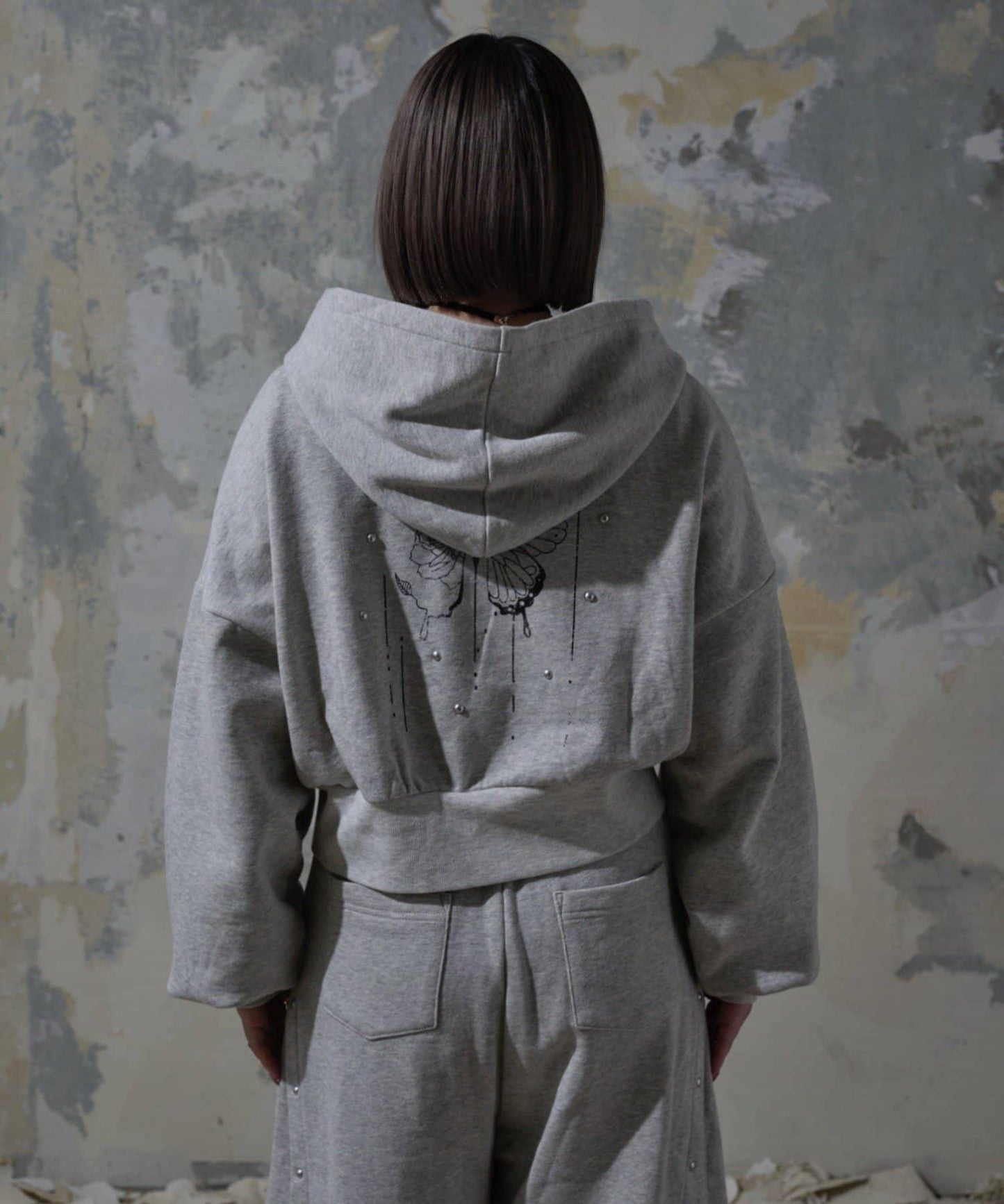 【Mavie..7】鉚釘裝飾衛衣連帽衫