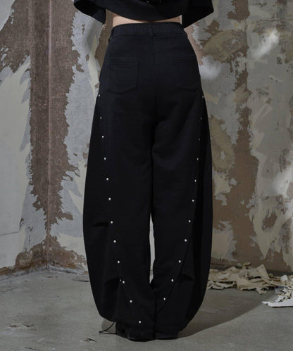 【Mavie..7】【3尺碼可選】鉚釘裝飾弧形衛褲