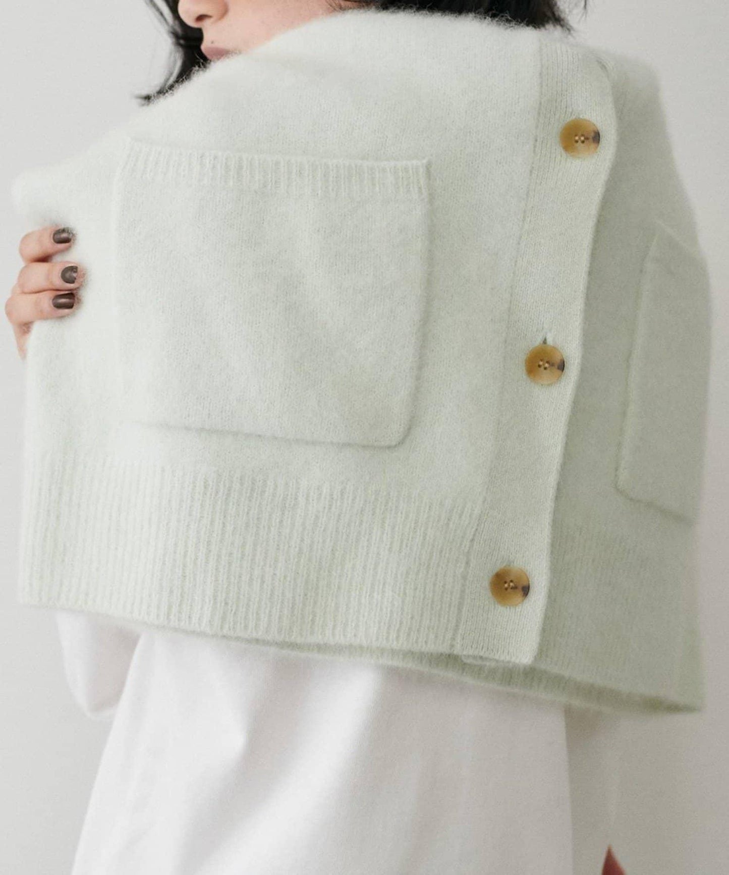 【LARUTA】狐狸毛羊毛蓬鬆開衫