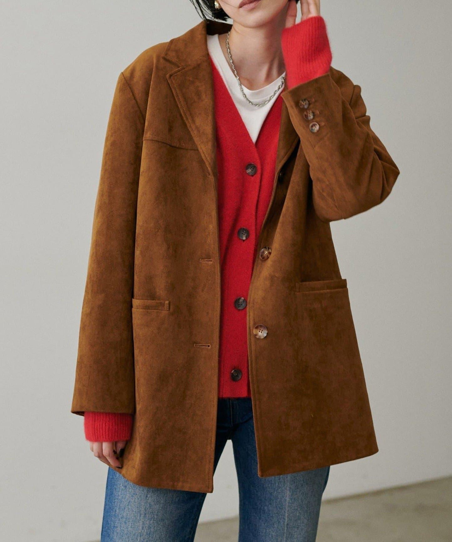 【LARUTA】狐狸毛羊毛蓬鬆開衫