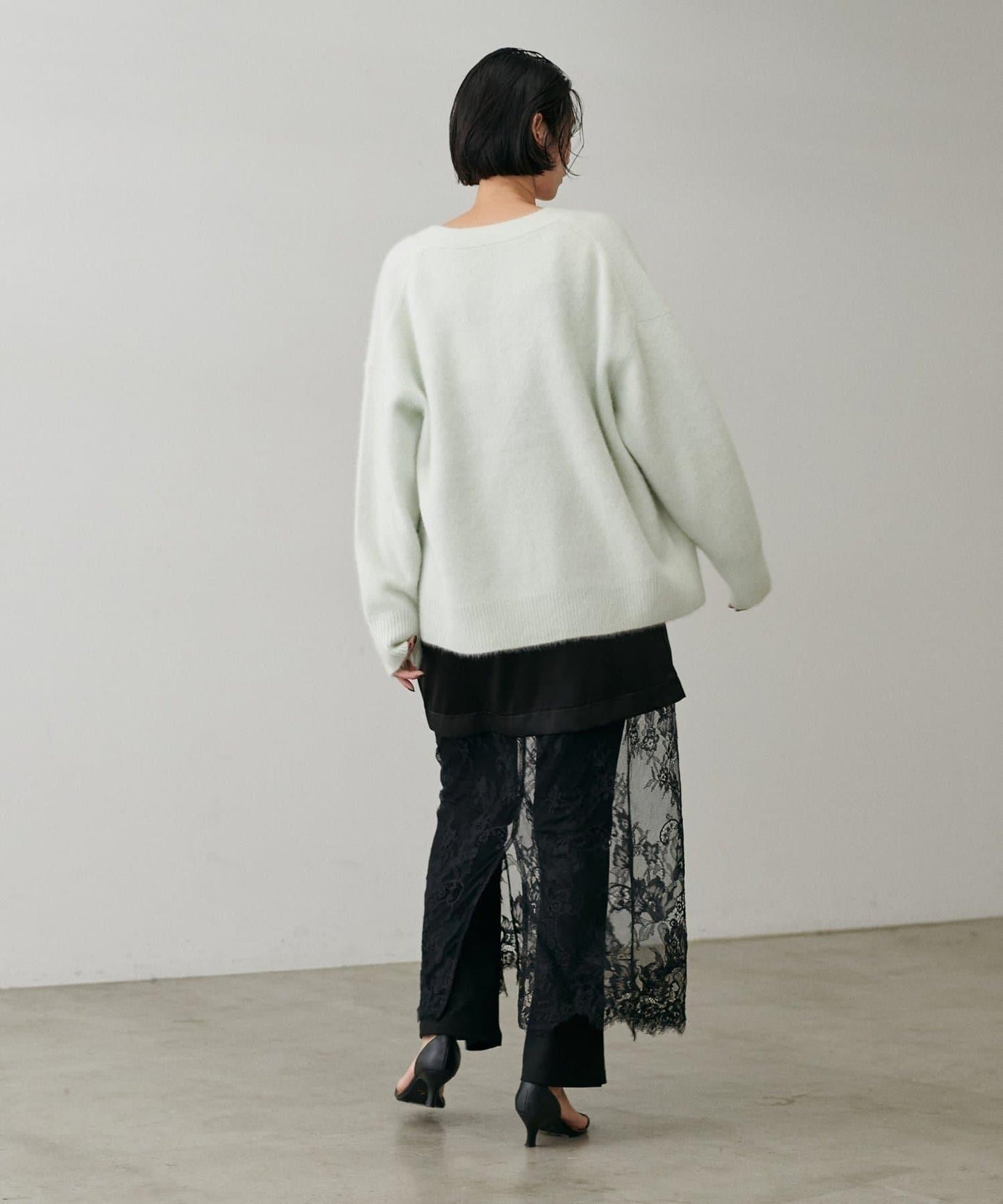 【LARUTA】狐狸毛羊毛蓬鬆開衫