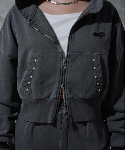 【Mavie..7】鉚釘裝飾衛衣連帽衫