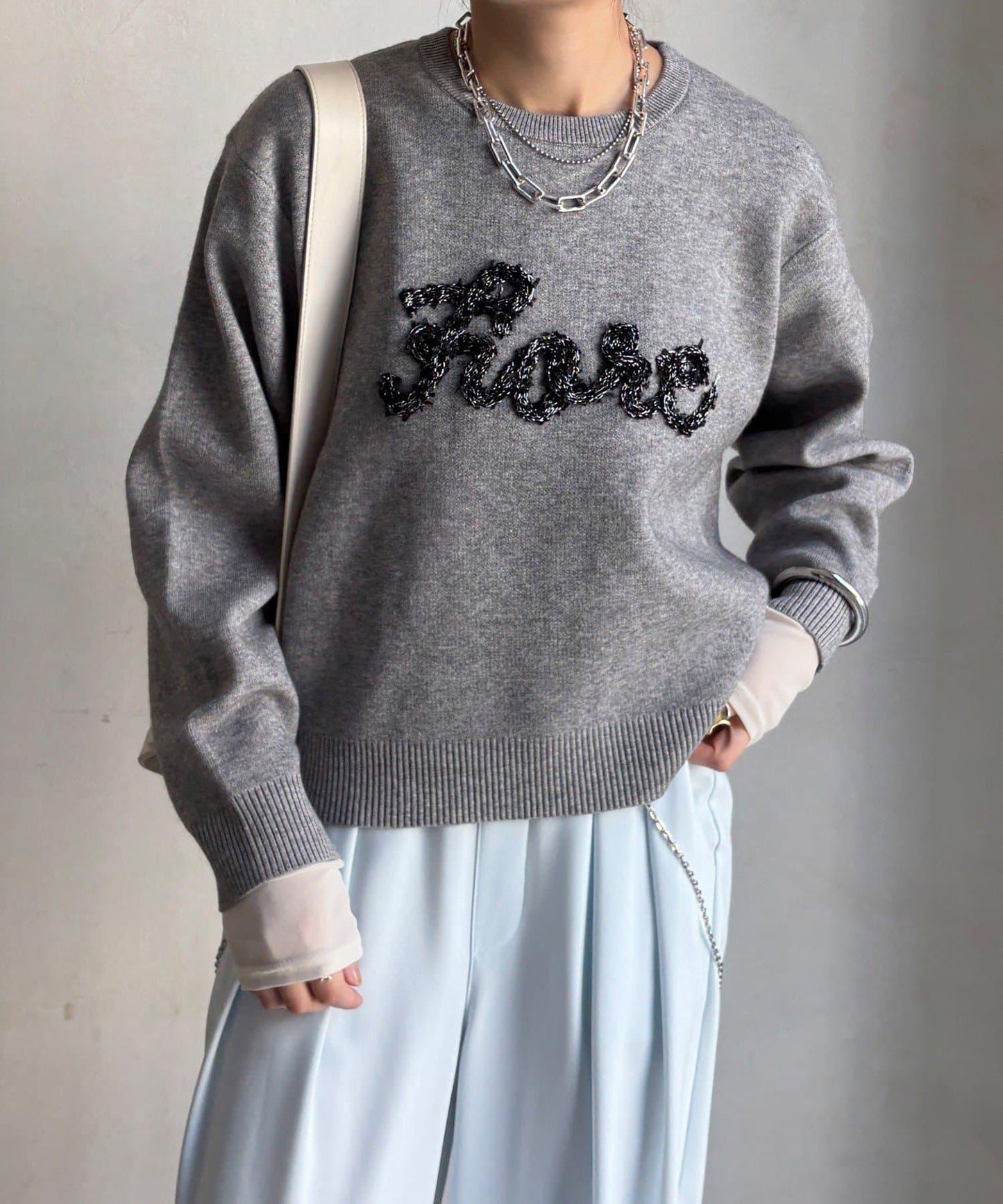 【套裝可搭配/官網限定】花呢織帶標誌針織衫