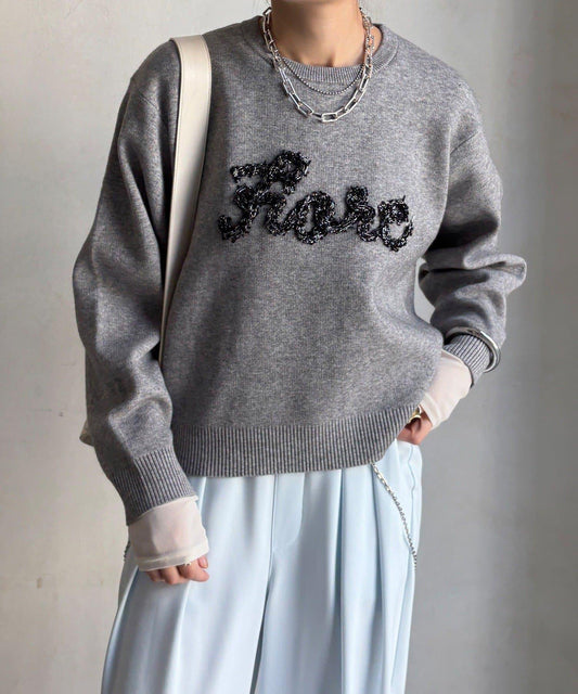 【套裝可搭配/官網限定】花呢織帶標誌針織衫