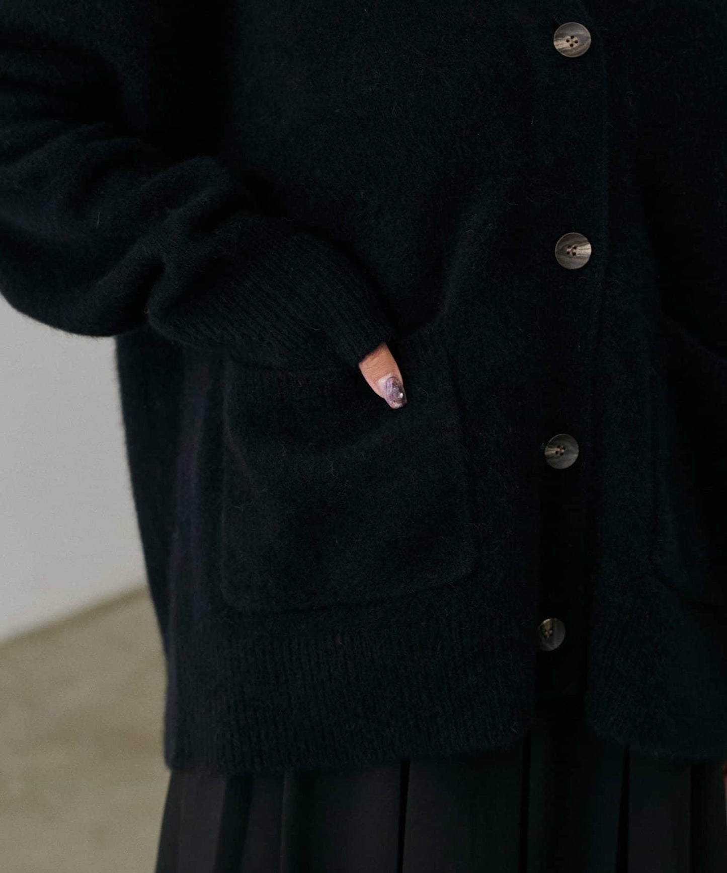 【LARUTA】狐狸毛羊毛蓬鬆開衫