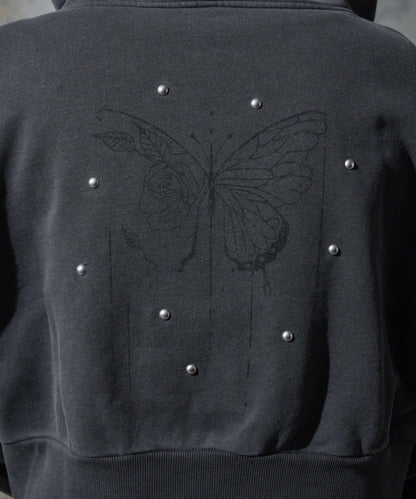 【Mavie..7】鉚釘裝飾衛衣連帽衫