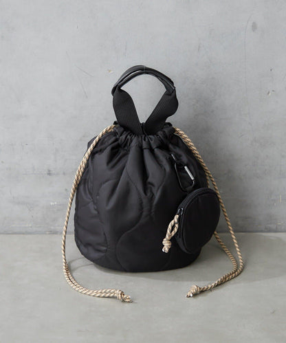 尼龍絎縫2WAY束口包 附迷你收納包