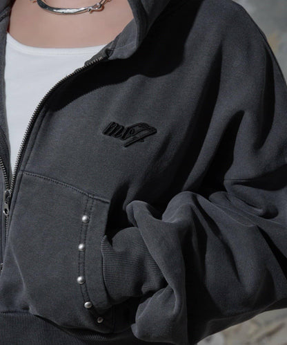 【Mavie..7】鉚釘裝飾衛衣連帽衫