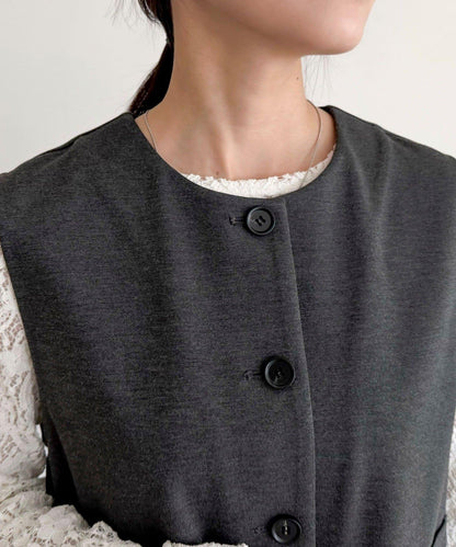 【套裝可搭配】無領馬甲