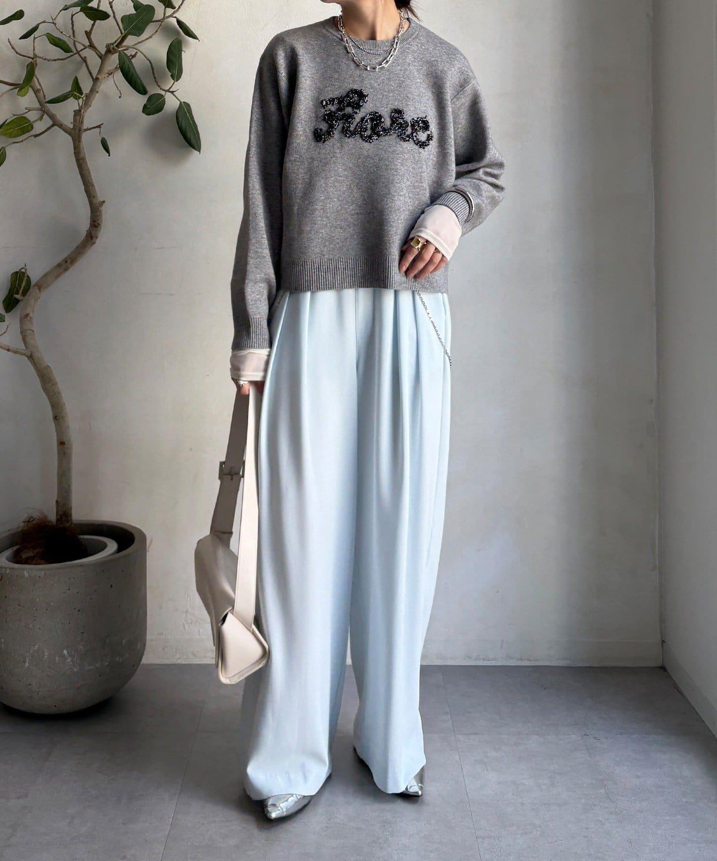 【套裝可搭配/官網限定】花呢織帶標誌針織衫