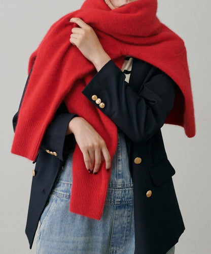 【LARUTA】狐狸毛羊毛蓬鬆開衫