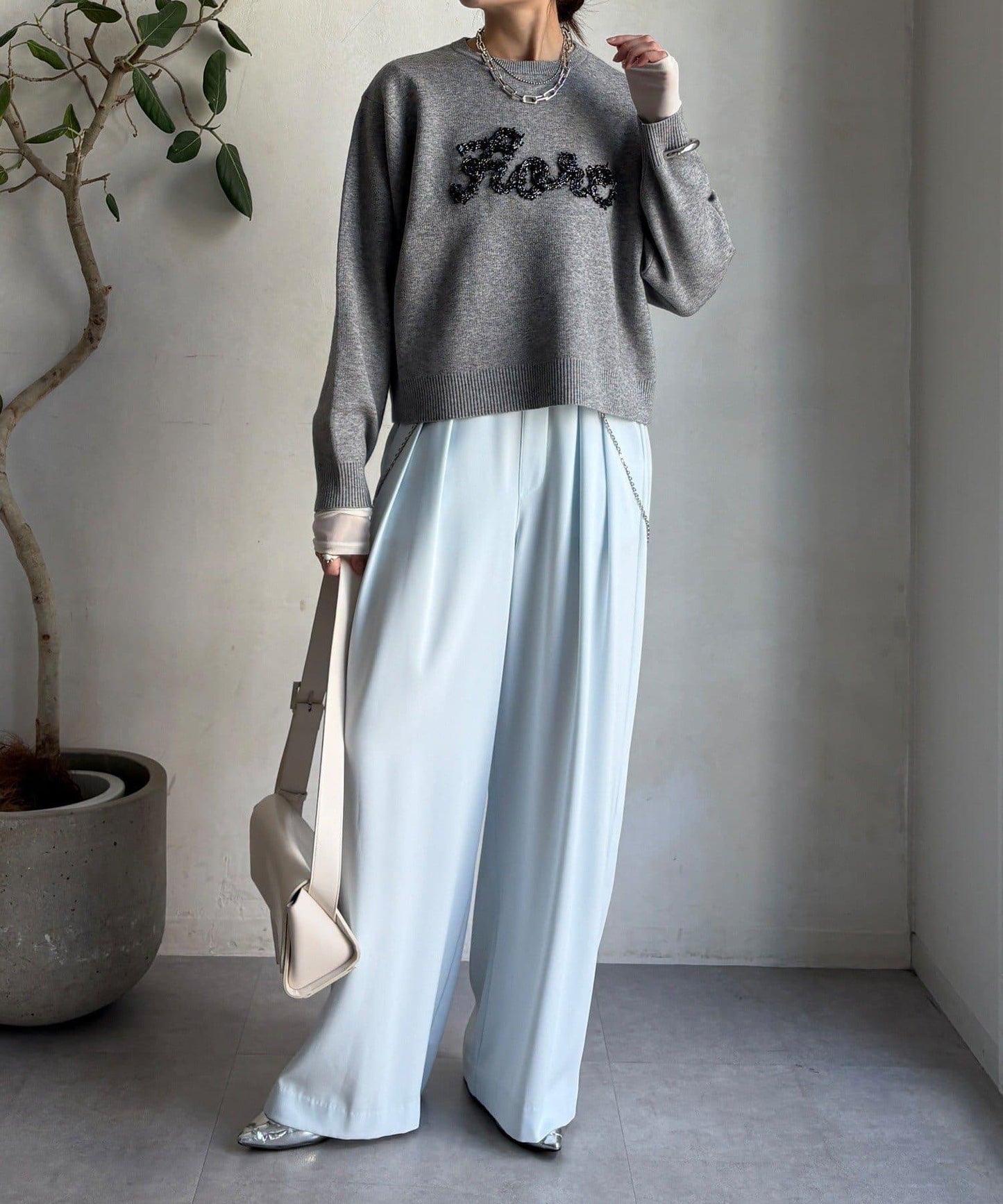 【套裝可搭配/官網限定】花呢織帶標誌針織衫