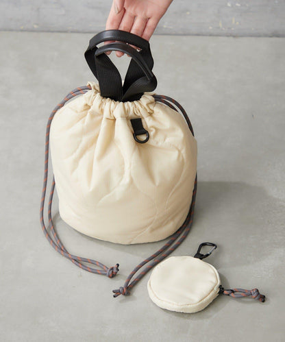 尼龍絎縫2WAY束口包 附迷你收納包