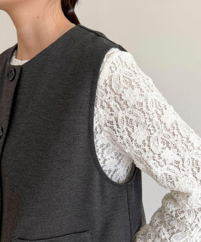 【套裝可搭配】無領馬甲