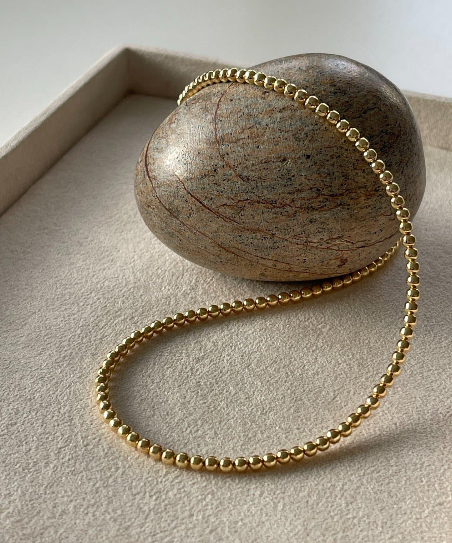 《スターリングシルバー/ゴールドメッキ使用》納瓦霍珍珠3×40項鍊