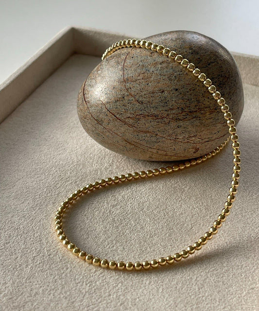 《スターリングシルバー/ゴールドメッキ使用》納瓦霍珍珠3×40項鍊