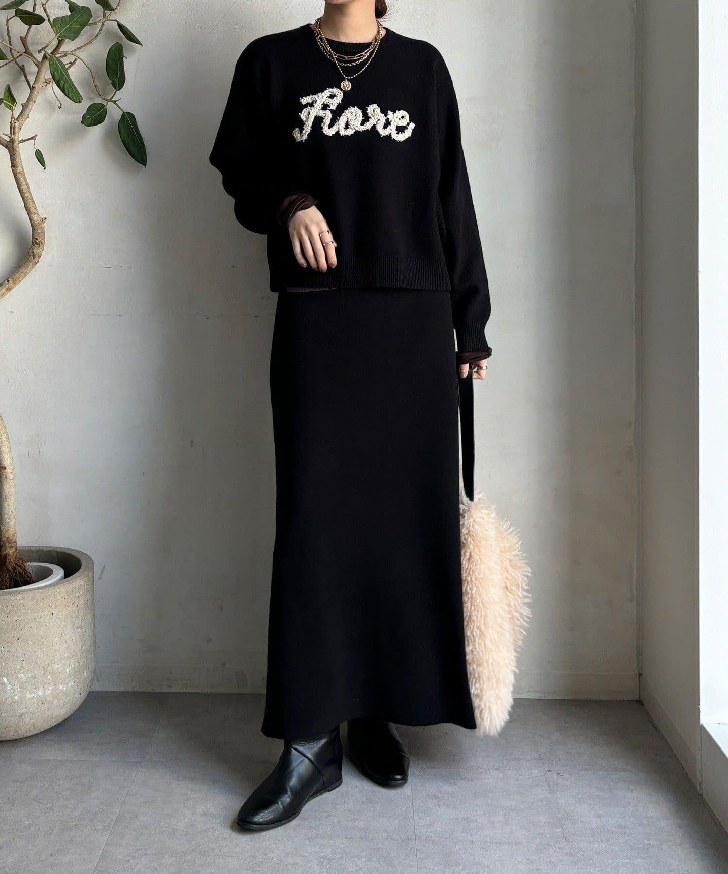 【套裝可搭配/官網限定】花呢織帶標誌針織衫