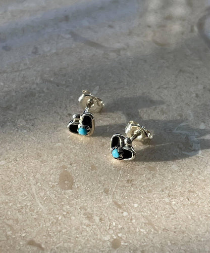 《スターリングシルバー使用》迷你愛心耳釘