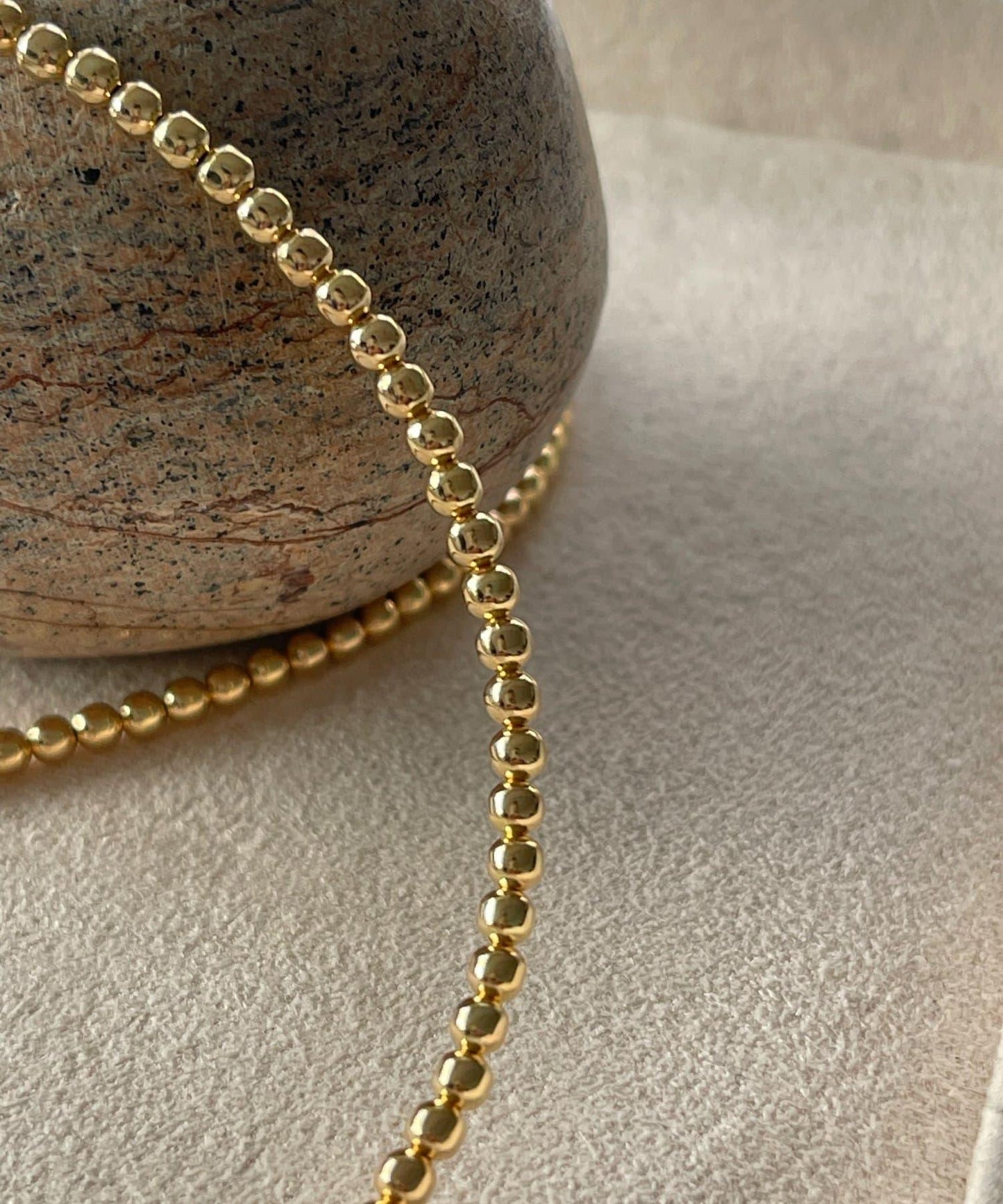 《スターリングシルバー/ゴールドメッキ使用》納瓦霍珍珠3×40項鍊