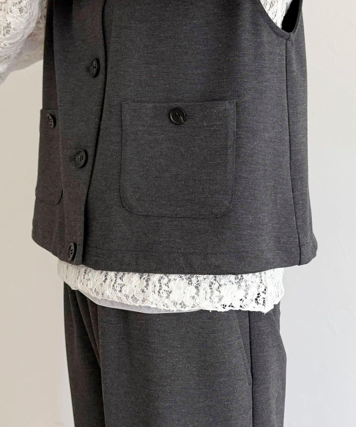 【套裝可搭配】無領馬甲