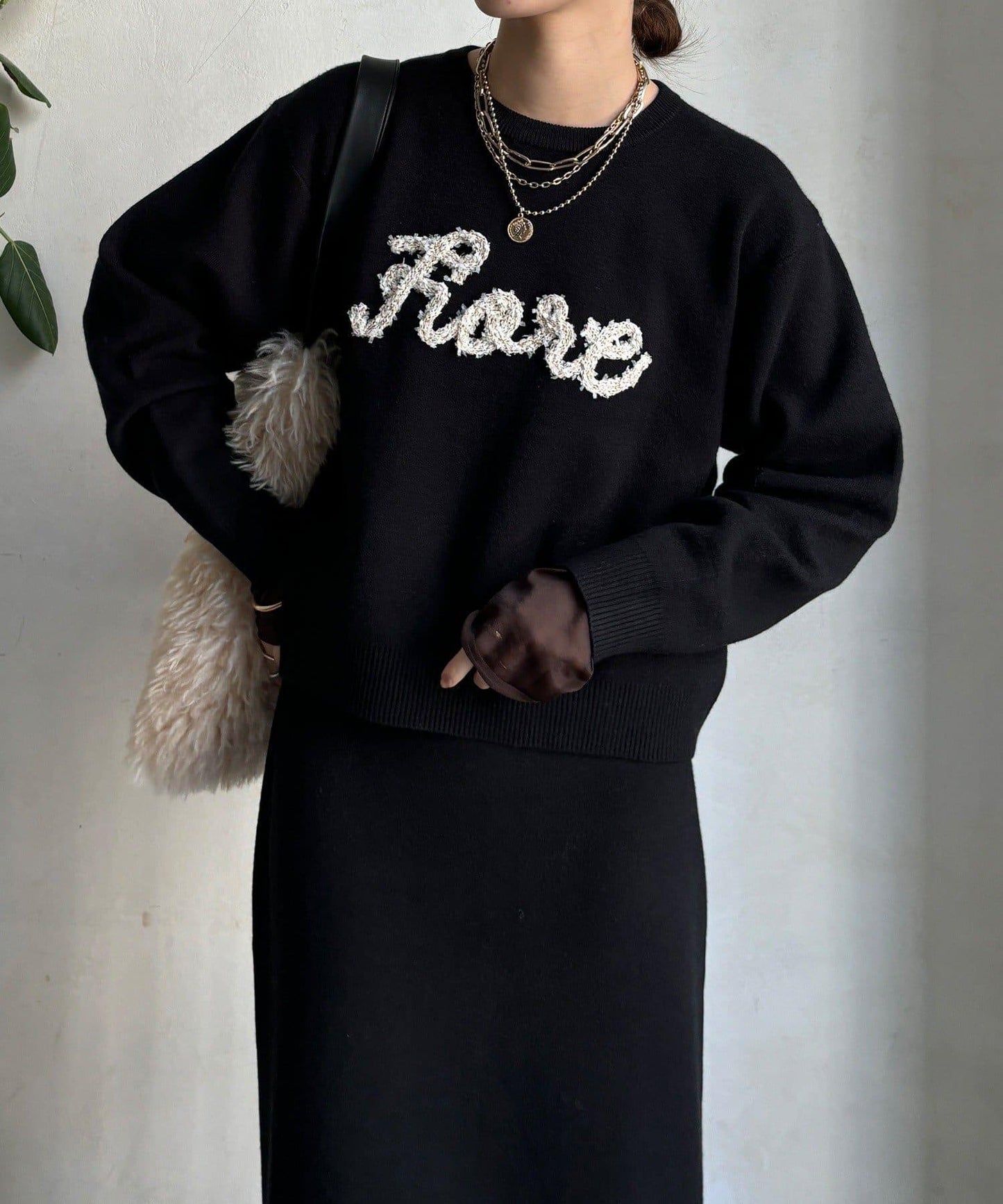 【套裝可搭配/官網限定】花呢織帶標誌針織衫