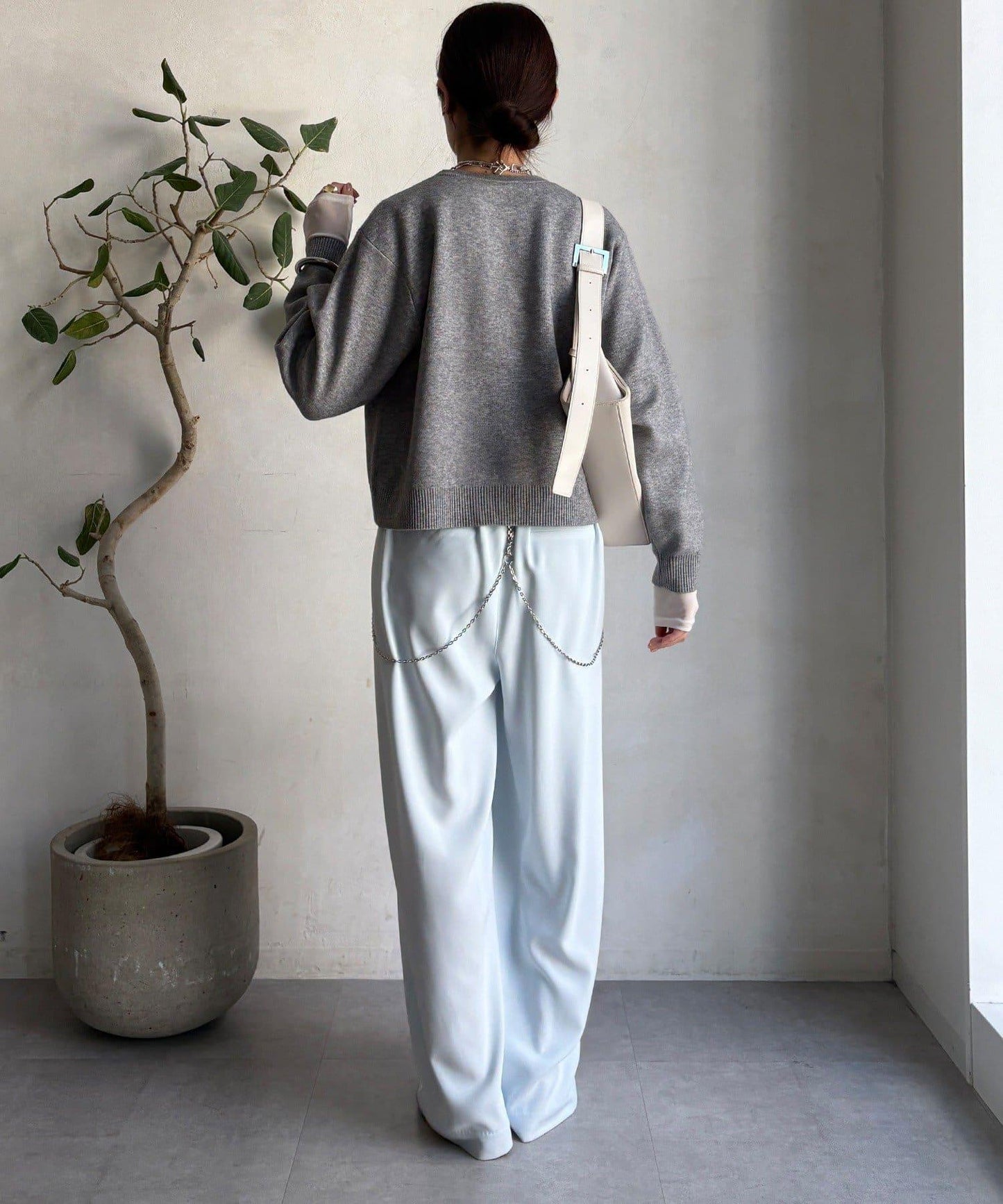 【套裝可搭配/官網限定】花呢織帶標誌針織衫