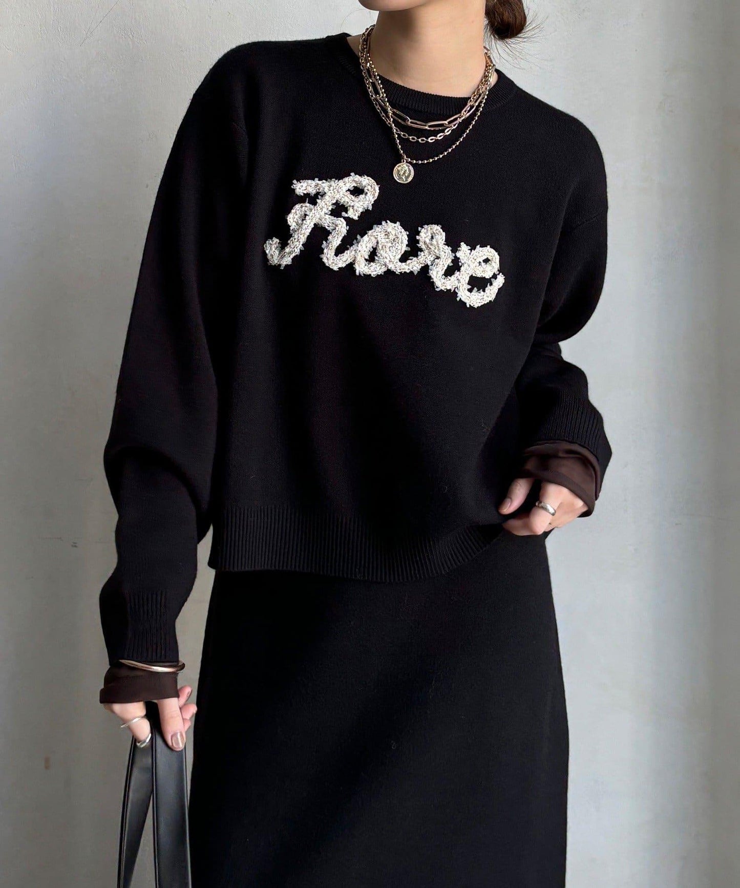 【套裝可搭配/官網限定】花呢織帶標誌針織衫