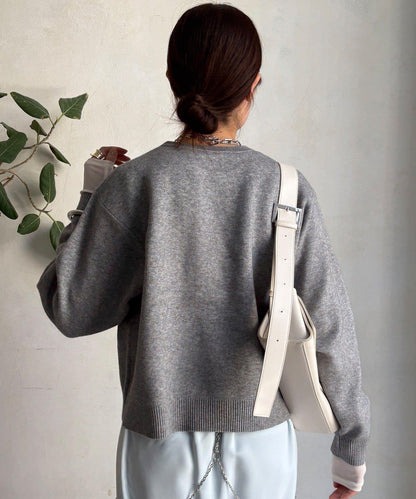 【套裝可搭配/官網限定】花呢織帶標誌針織衫