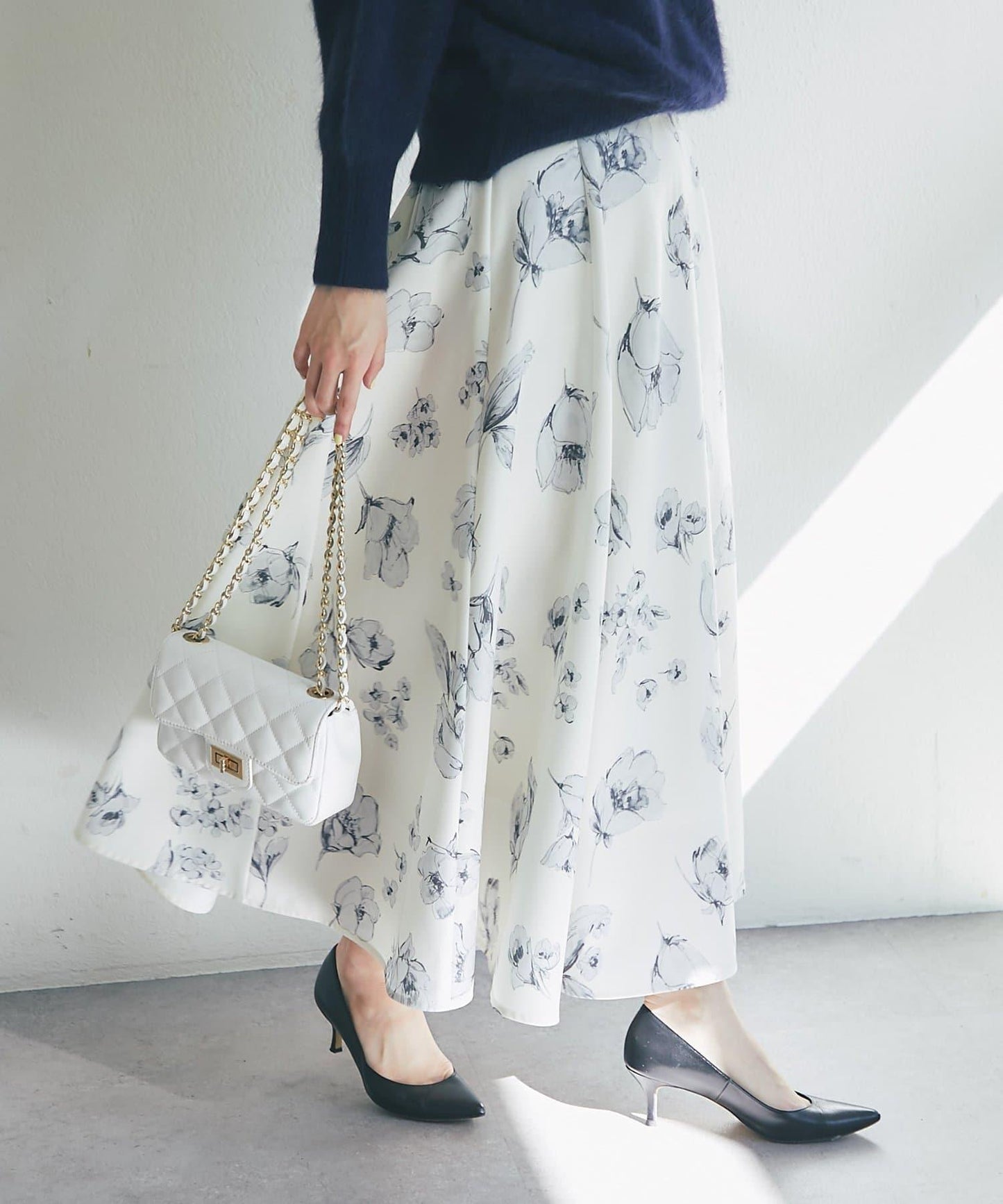 花卉印花圓擺半身裙