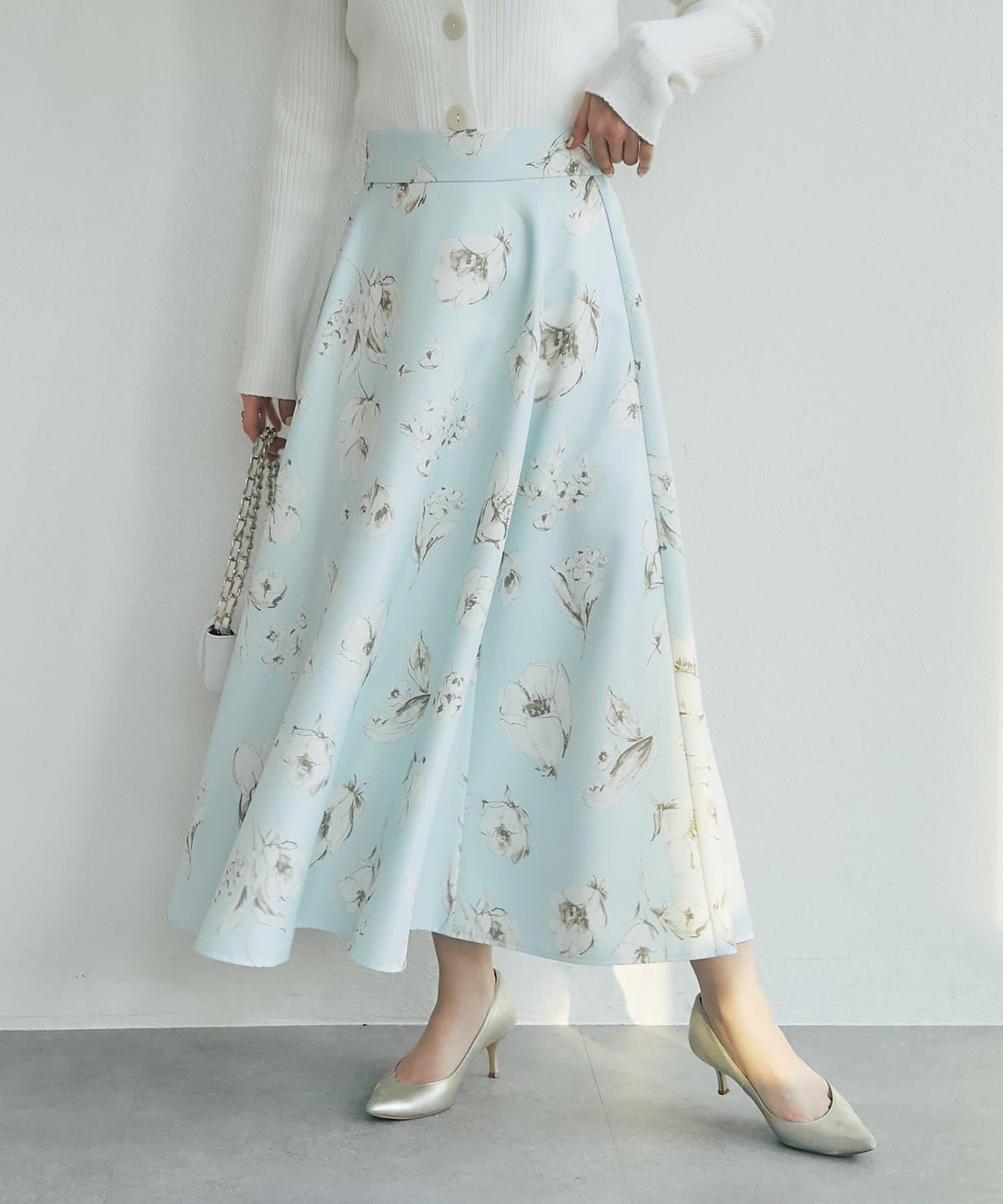 花卉印花圓擺半身裙