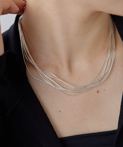 《スターリングシルバー使用》液態銀10×40短款項鍊