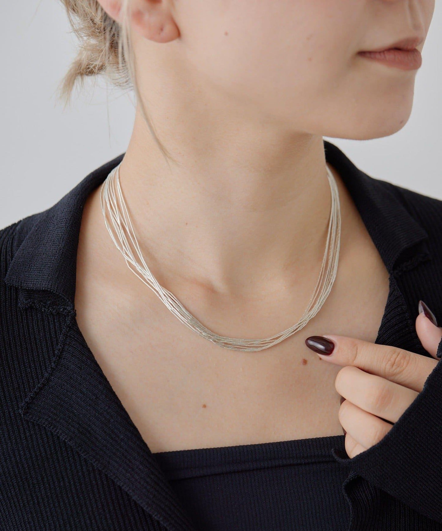 《スターリングシルバー使用》液態銀10×40短款項鍊