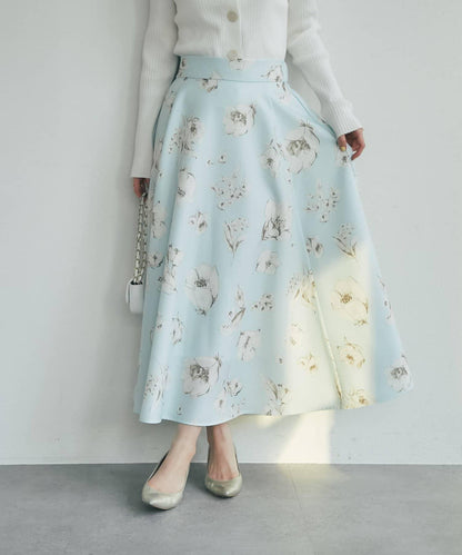 花卉印花圓擺半身裙