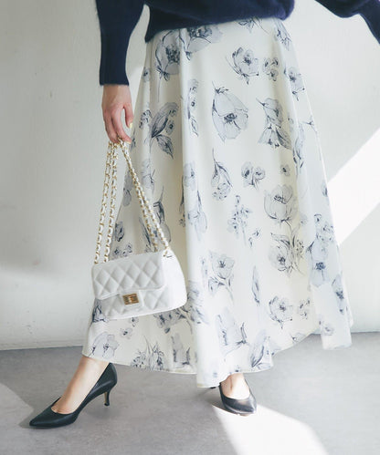 花卉印花圓擺半身裙