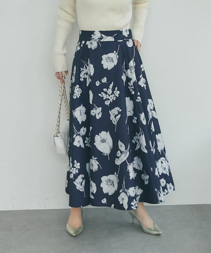 花卉印花圓擺半身裙
