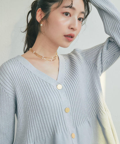 亮片荷葉邊前後兩穿開衫